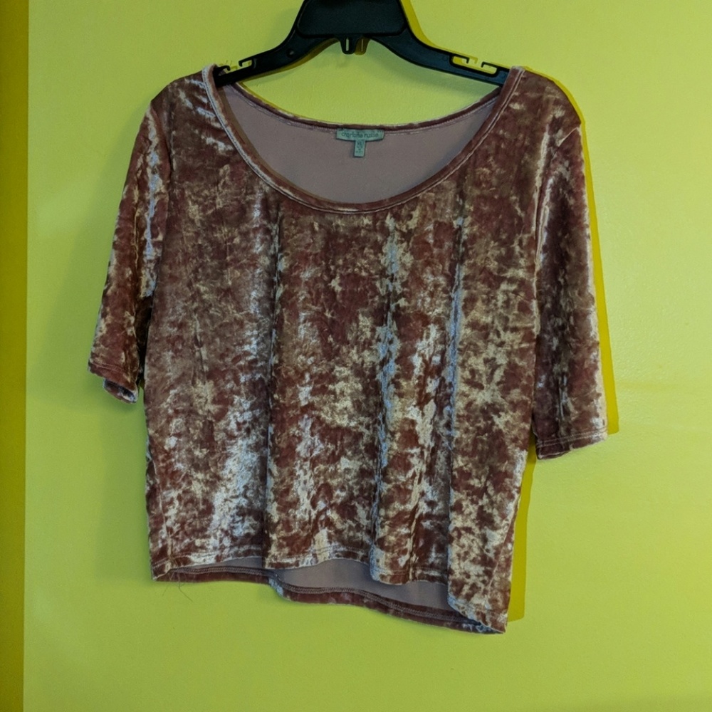 Pink Velvet Crop Top